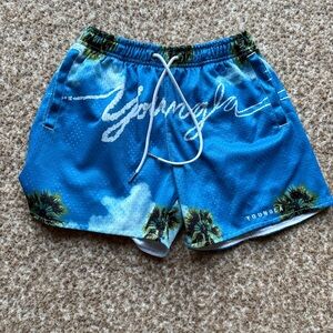 YoungLA Men’s Tropical Blue Shorts mesh size small